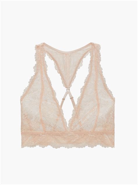 floral lace racerback bralette in pink savage x fenty