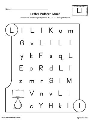 23.06.2015 · why use this handwriting alphabet worksheet? Letter L Pattern Maze Worksheet | MyTeachingStation.com