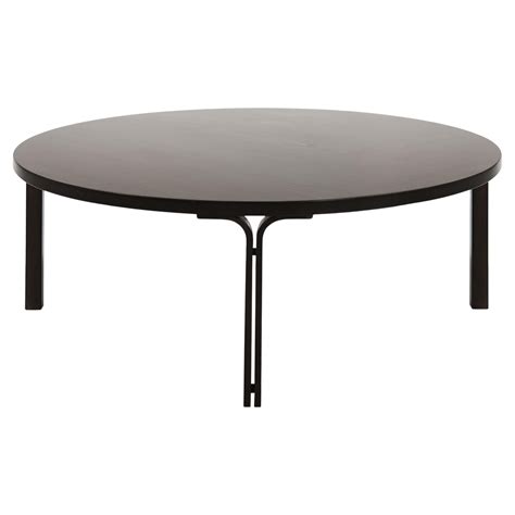 Modernist Style Ebony And Steel Coffee Table For Sale At 1stdibs