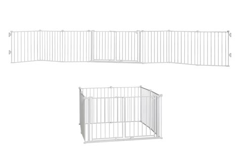 Regalo 192 Inch Wide Double Super Wide Baby Gate Play Yard White 4 In