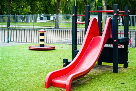 Slide On Playground Outside Stock Photo Image Of Play Background