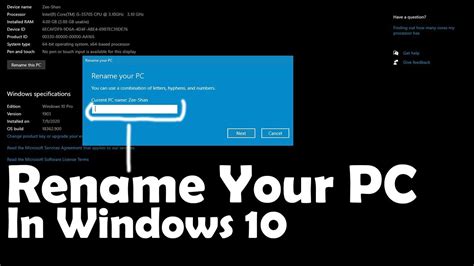 How To Change Username Or Pc Name In Windows 10 Youtube