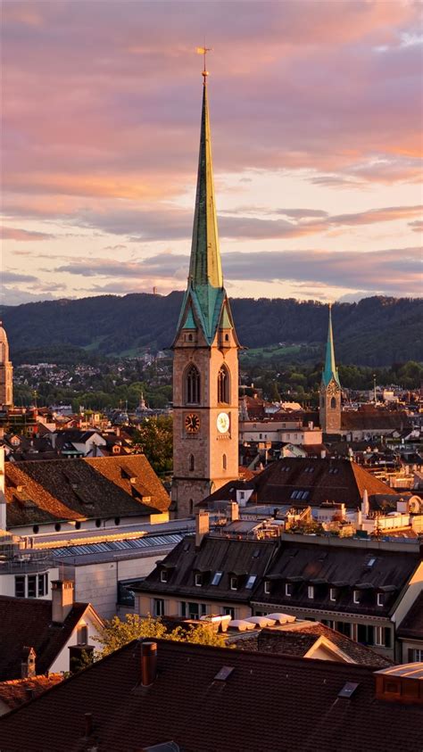 Zurich Switzerland Roofs Buildings Sky Iphone 8 Wallpapers Free Download