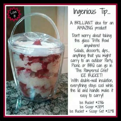 what a great idea a trifle made in the pampered chef ice bucket you dont have to worry about