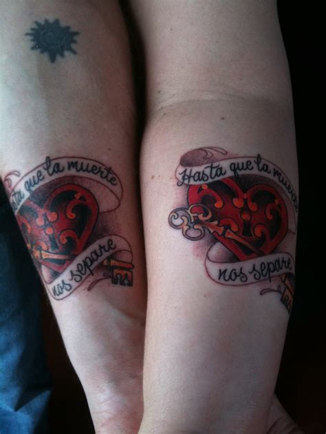 Instead of spending huge amount of money on diamond rings and always looking after them couples can have wedding ring tattoos as a permanent oath. Husband And Wife Tattoo Quotes. QuotesGram