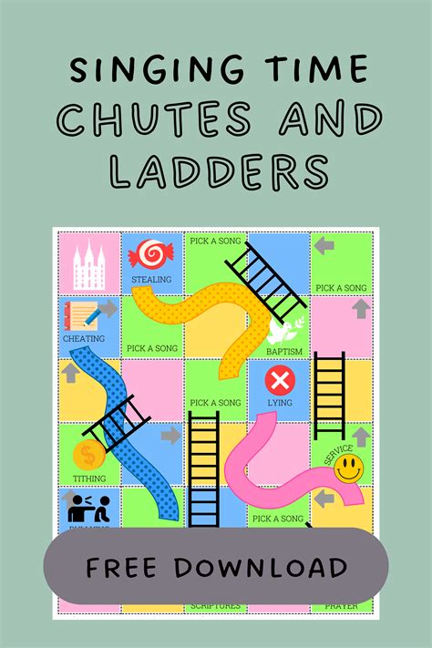 Primary Chutes And Ladders Printable Game Poster