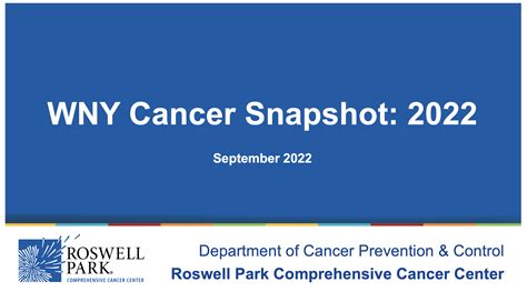 roswell park s ‘wny cancer snapshot analysis of new data reveals regional progress against