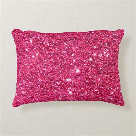 Glamour Hot Pink Glitter Decorative Pillow Zazzle Hot Pink Throw