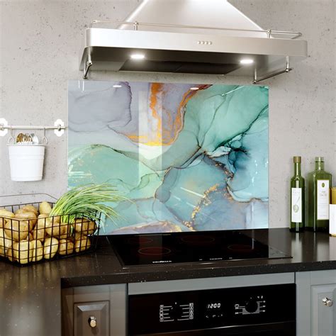 Glass Splashback Kitchen Tile Cooker Panel Any Size Colourful Liquid