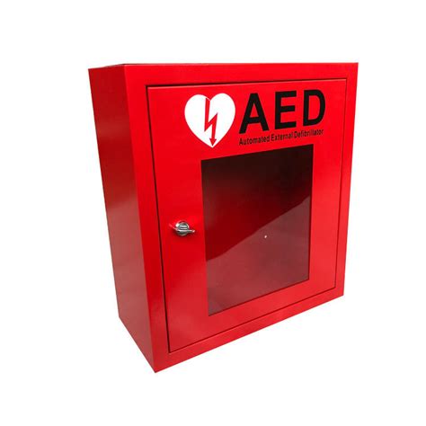 Red Alarmed Aed Wall Cabinet For Defibrillators Custom Service Support