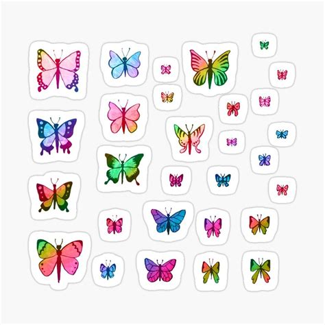 Butterfly Swarm Rainbow Sticker By Olooriel Rainbow Stickers Rainbow Butterfly Sticker Set
