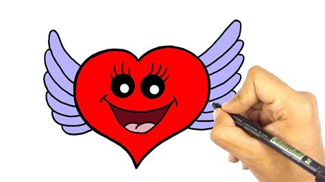 تعليم الرسم كيف ترسم قلب طائر رسم قلب بجناحين youtube