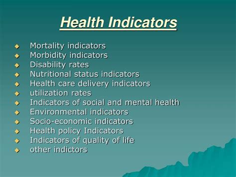 Ppt Health Indicators Powerpoint Presentation Free Download Id5845960