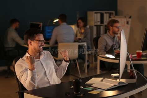 It Specialist Finishing His Job In Time Stock Image Image Of Goal