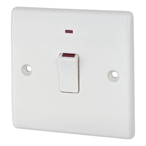 Bg 800 Series 20a 1 Gang Double Pole Appliance Switch With Neon White