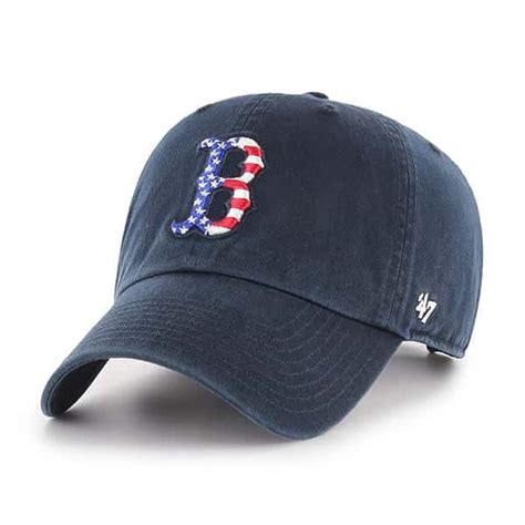 Boston Red Sox Red White And Blue 47 Brand Navy Clean Up Adjustable Hat