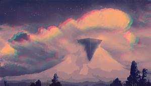 Triangle, Clouds, Glitch, Art, Mountain, Glitch, Sky
