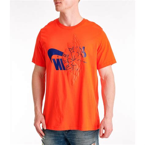 Shirts Mens Jordan Futura Wings T Shirt Team Orangedeep Royal Blue