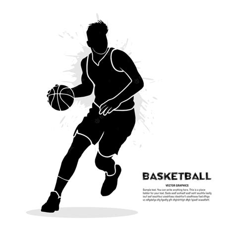 Premium Vector Silhouette Of A Basketball Player Dribbling A Ball