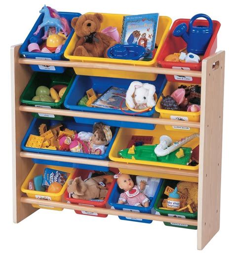 Tot Tutors Kids Toy Organizer With Storage Bins Primary Colors Only