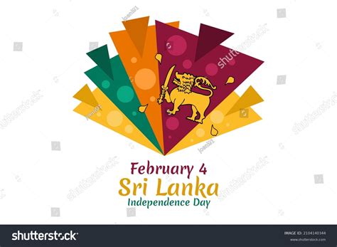 February 4 Independence Day Sri Lanka Stock Vector Royalty Free