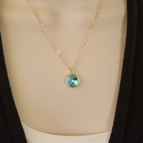 December Birthstone Necklace Gold Mothers Jewelry Turquoise Etsy Uk