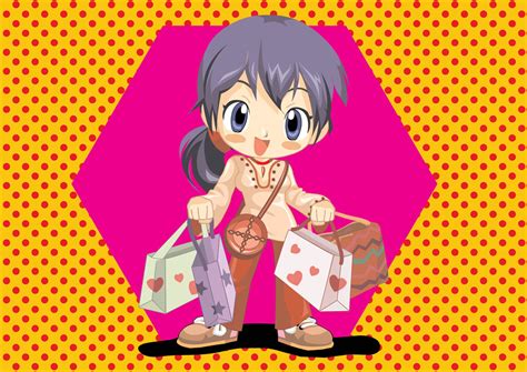 It's hard to image modern web design without the. Anime Shopping Girl Vector Vector Art & Graphics ...