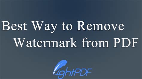 Best And Easy Way To Remove Watermark From Pdf Youtube
