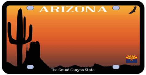 Arizona State License Plate Flag Illustration American Flag Vector
