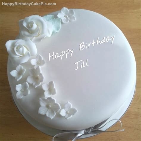 ️ White Roses Birthday Cake For Jill