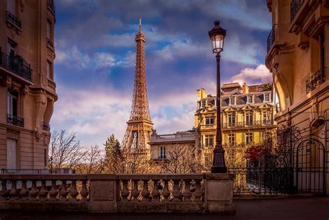 Eiffel Tower view from the street, France