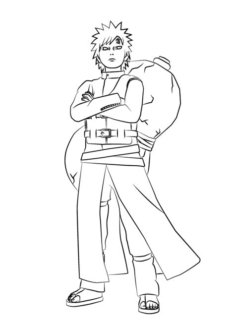 Gaara Of The Sand Coloring Page Free Printable Coloring Pages For Kids