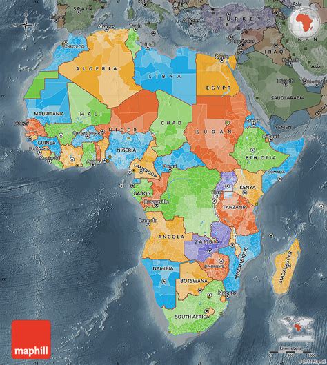 Political Map Of Africa Darken Semi Desaturated