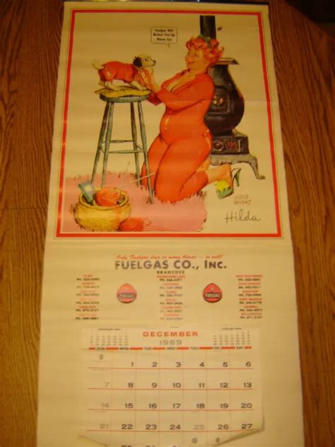 Vintage 1969 Duane Bryers Risque Hilda Sexy Big Girl Fuel Gas Co Calendar Rare 2700 Picclick