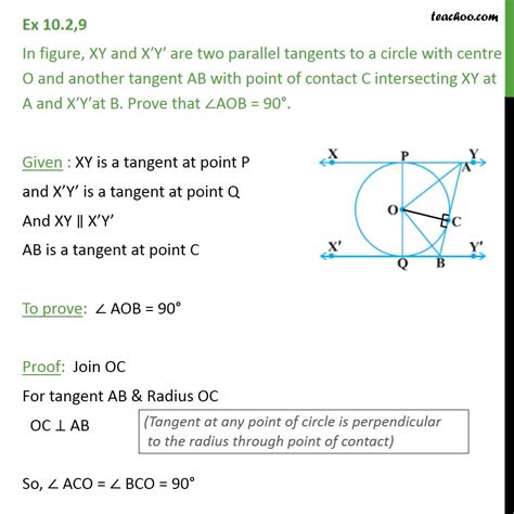 Ex In Fig Xy And Xy Are Two Parallel Tangents