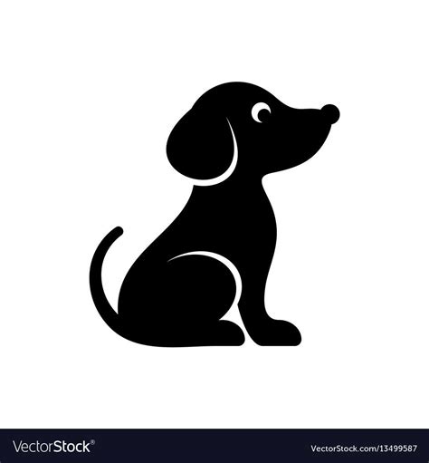 Cute Black Vector Dog Icon Isolated On White Download A Free Preview