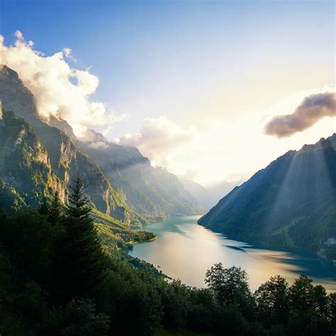 Klöntalersee Lake Wallpaper 4k Alps Switzerland Landscape Mountains