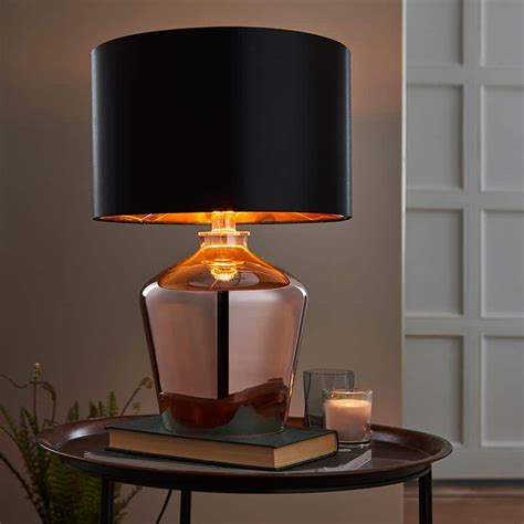 Also set sale alerts and shop exclusive offers only on shopstyle. Waldorf 1 Light Copper Glass Table Lamp Black Shade 61149