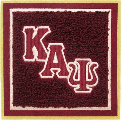 Kappa Alpha Psi Square Chenille Sew On Patch Crimson Red 475