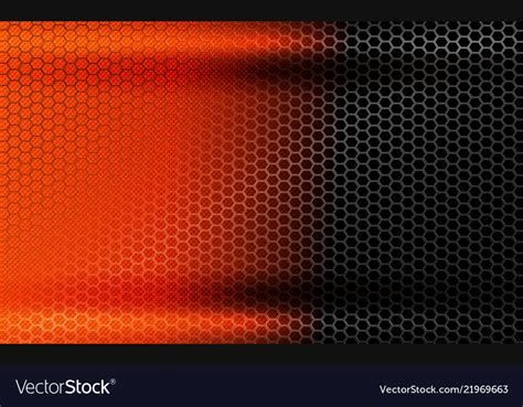 Geometric Dark Orange Background With Metal Grille