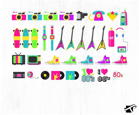 80er Jahre Clipart Neon 80er Clipart Bundle Rollschuhe Etsy Schweiz