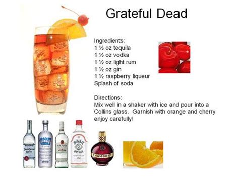 Grateful Dead Alcohol Drink Recipes Luau Drinks Tequila Drinks