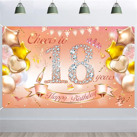 Attop Howaf Girl 18th Birthday Party Decoration Rose Gold