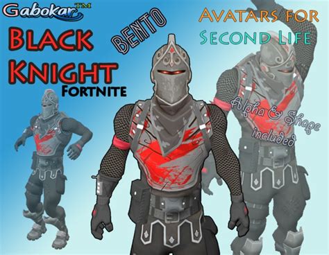 Second Life Marketplace Complete Avatar Rig Black Knight Fortnite