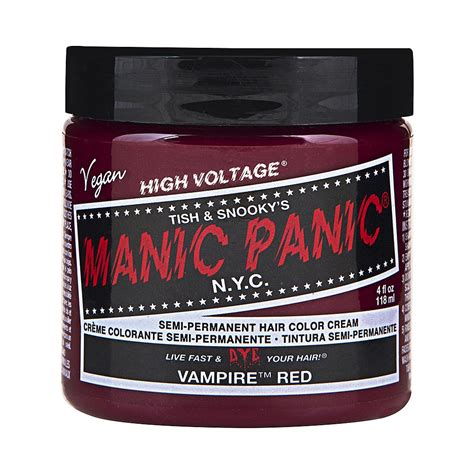 Manic Panic High Voltage Classic Cream Formula Vampire Red Colour Hair Dye 118ml Hair Dye Uk