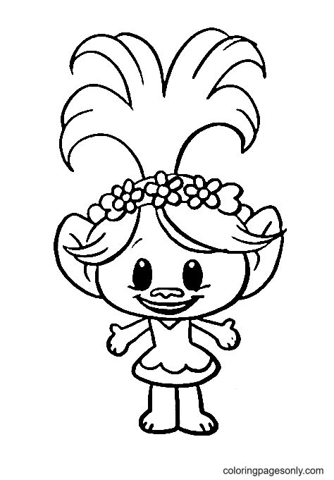Princess Poppy Trolls Coloring Page Free Printable Coloring Pages