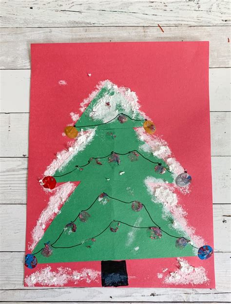 Snowy Christmas Tree Construction Paper Craft Woo Jr Kids Activities