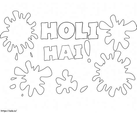 Happy Holi 7 Coloring Page