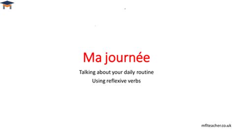 French Daily Routine Presentation Teaching Resources