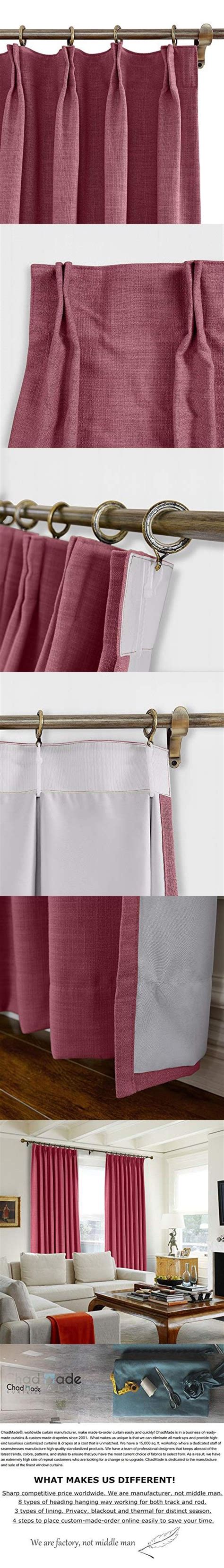 Details image of sliding patio door window panel curtains. ChadMade 50"W x 96" L Polyester Linen Drapes with Blackout Lining Pinch Pleat Curtain for ...